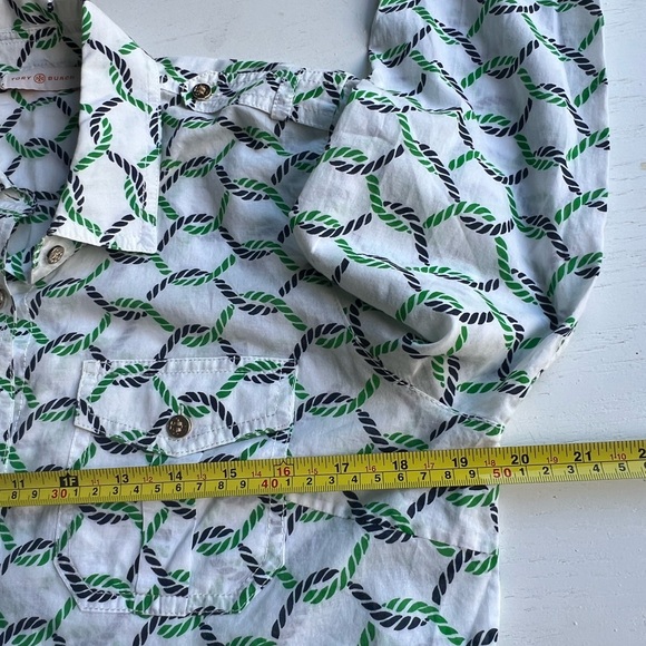 Tory Burch Womens Print Long Sleeved Button Down Blouse Size 8 - Picture 5 of 7